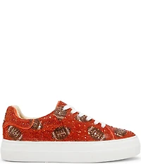 Blue by Betsey Johnson Sidny Football Print Rhinestone Platform Sneakers