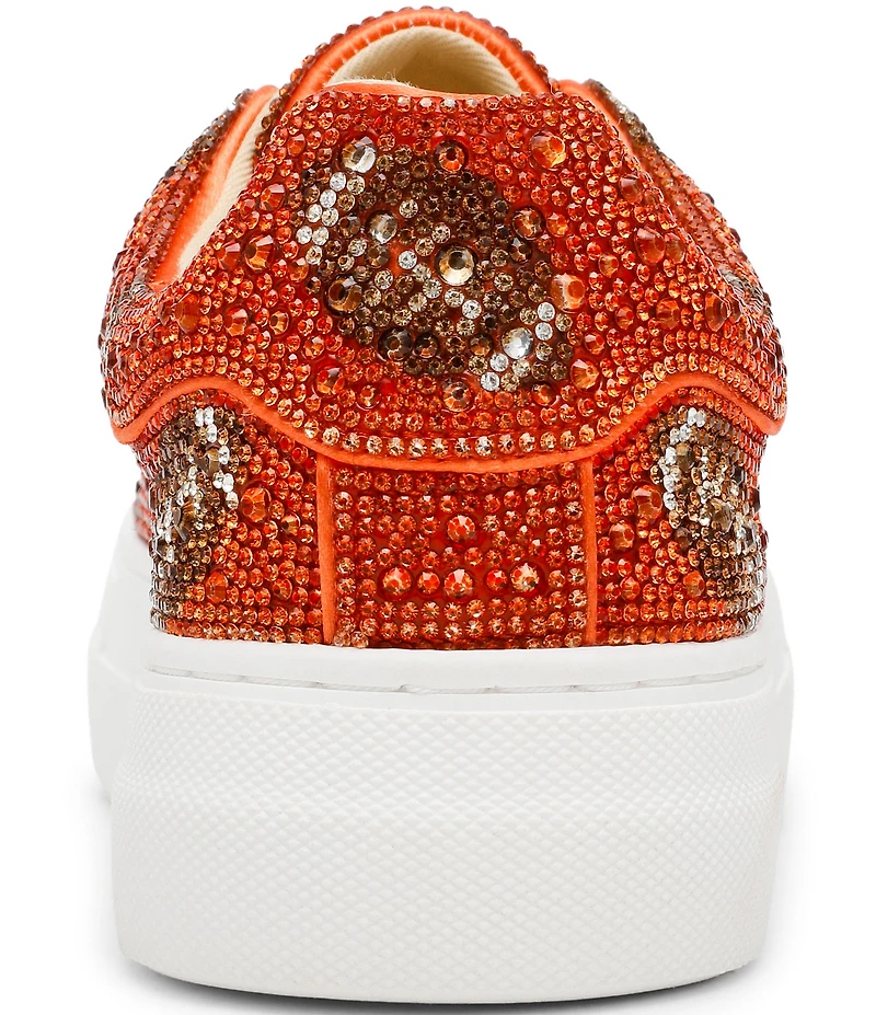 Blue by Betsey Johnson Sidny Football Print Rhinestone Platform Sneakers