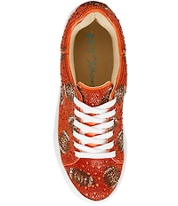 Blue by Betsey Johnson Sidny Football Print Rhinestone Platform Sneakers