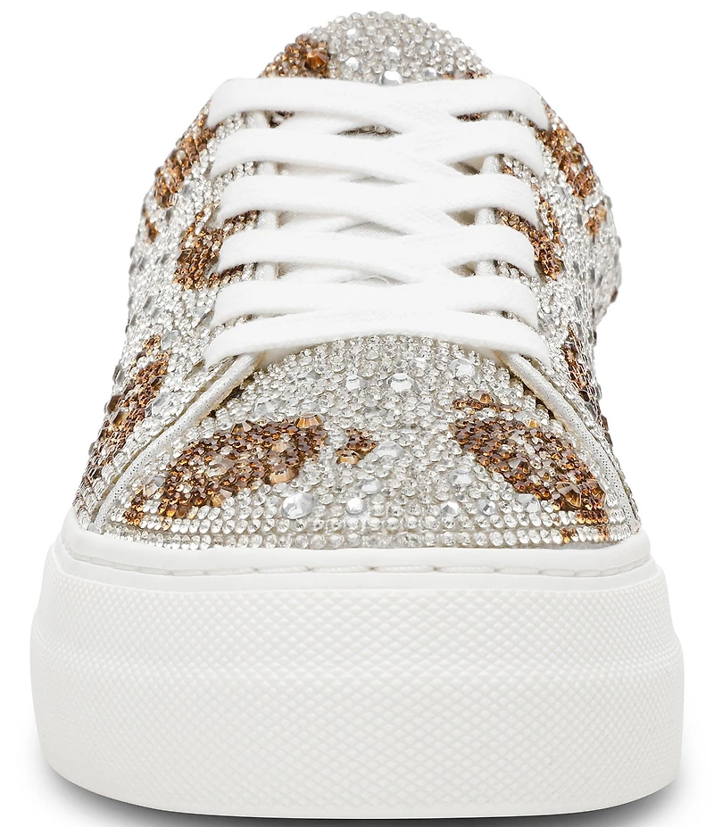 Blue by Betsey Johnson Sidny Football Print Rhinestone Platform Sneakers