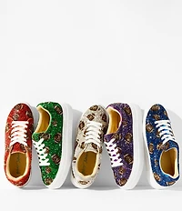 Blue by Betsey Johnson Sidny Football Print Rhinestone Platform Sneakers