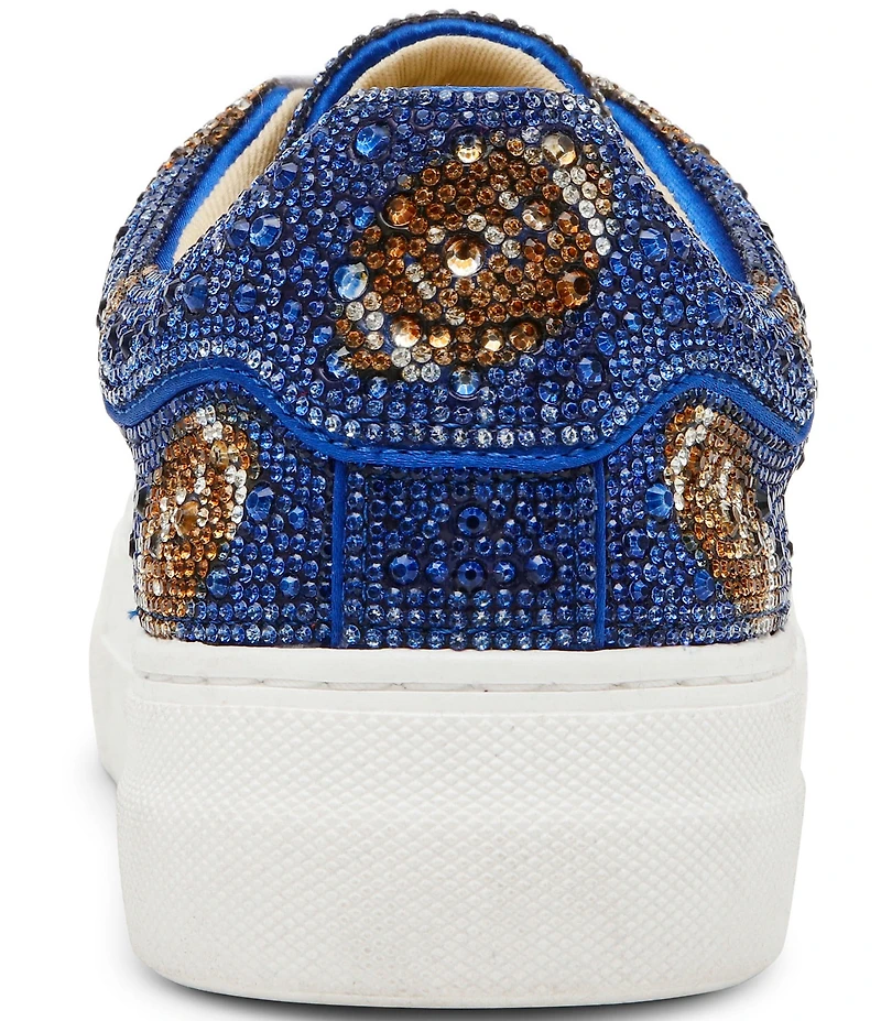 Blue by Betsey Johnson Sidny Football Print Rhinestone Platform Sneakers