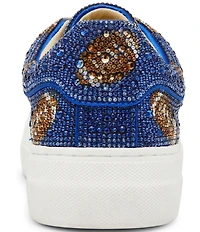 Blue by Betsey Johnson Sidny Football Print Rhinestone Platform Sneakers
