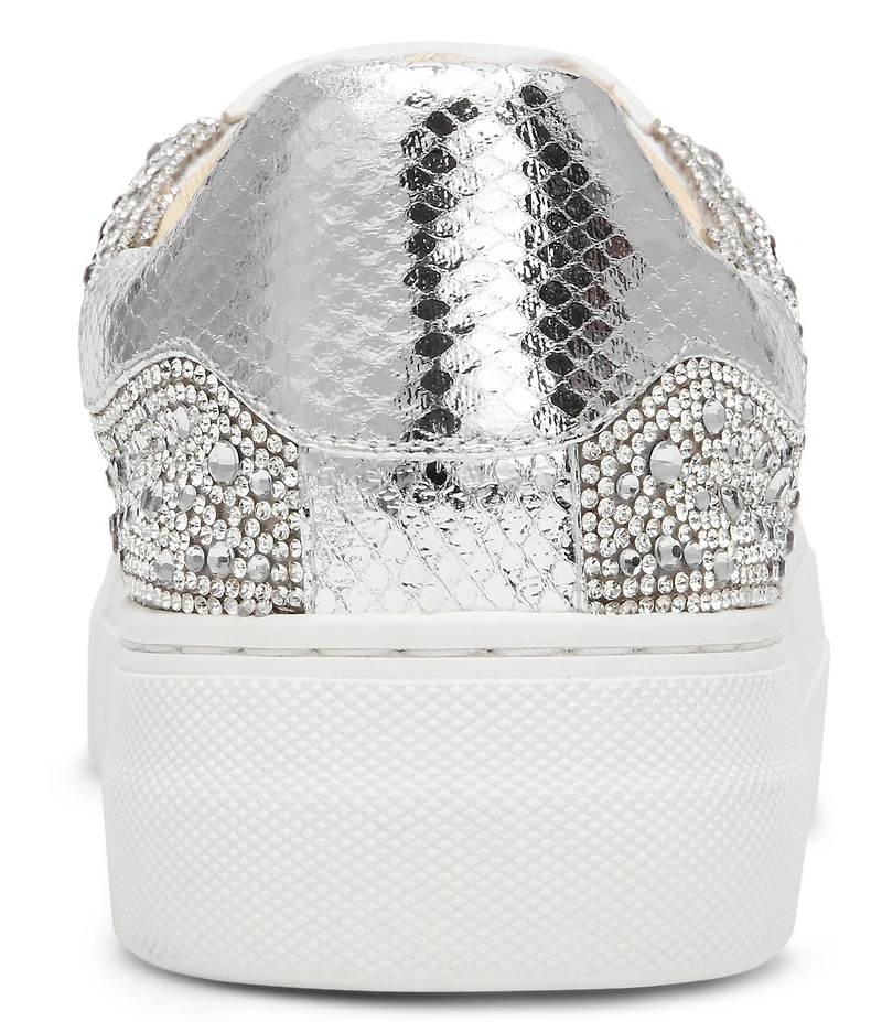 Blue by Betsey Johnson Sidny Football Print Rhinestone Platform Sneakers