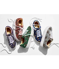 Blue by Betsey Johnson Sidny Football Print Rhinestone Platform Sneakers