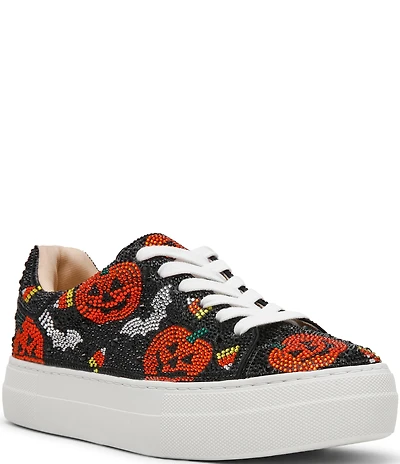 Blue by Betsey Johnson Sidny Halloween Print Rhinestone Platform Sneakers