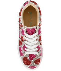 Blue by Betsey Johnson Sidny Heart Print Rhinestone Platform Sneakers