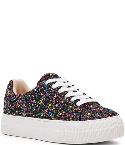 Blue by Betsey Johnson Sidny Multi Rhinestone Platform Sneakers