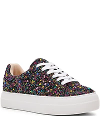 Blue by Betsey Johnson Sidny Multi Rhinestone Platform Sneakers
