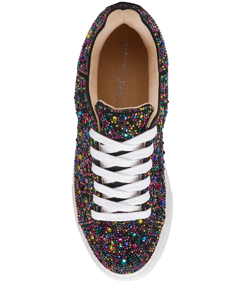 Blue by Betsey Johnson Sidny Multi Rhinestone Platform Sneakers