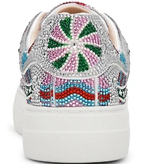 Blue by Betsey Johnson Sidny Ornament Print Rhinestone Platform Sneakers