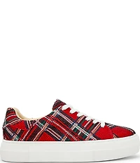 Blue by Betsey Johnson Sidny Plaid Print Rhinestone Platform Sneakers