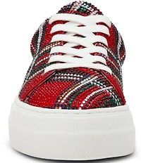 Blue by Betsey Johnson Sidny Plaid Print Rhinestone Platform Sneakers