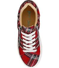 Blue by Betsey Johnson Sidny Plaid Print Rhinestone Platform Sneakers