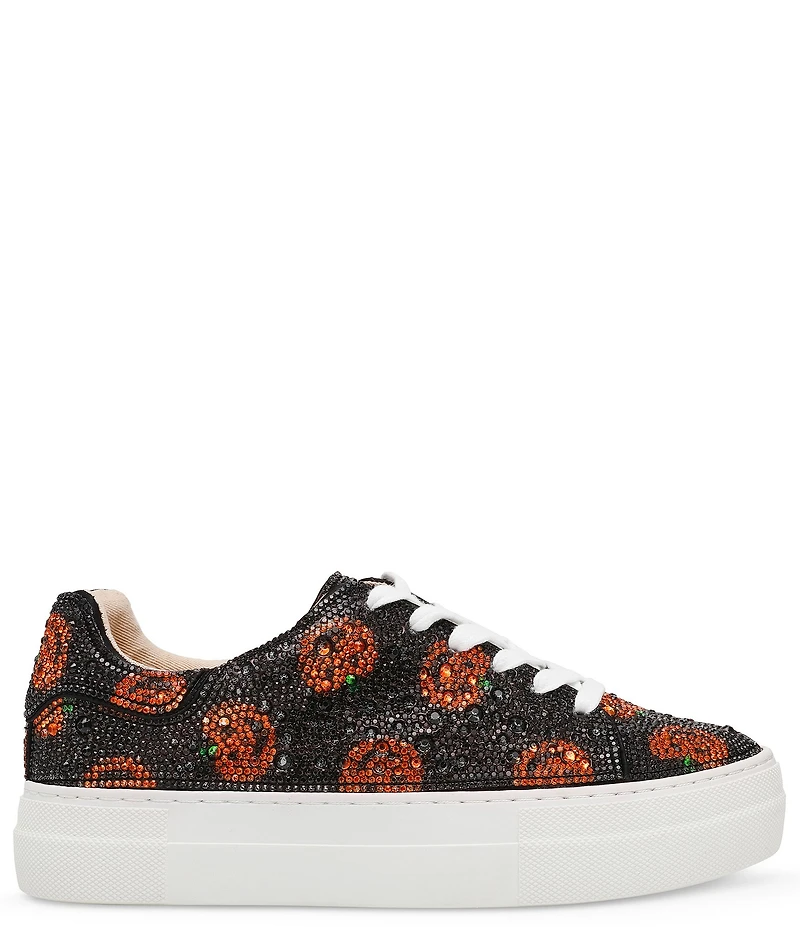 Blue by Betsey Johnson Sidny Pumpkin Print Rhinestone Platform Sneakers