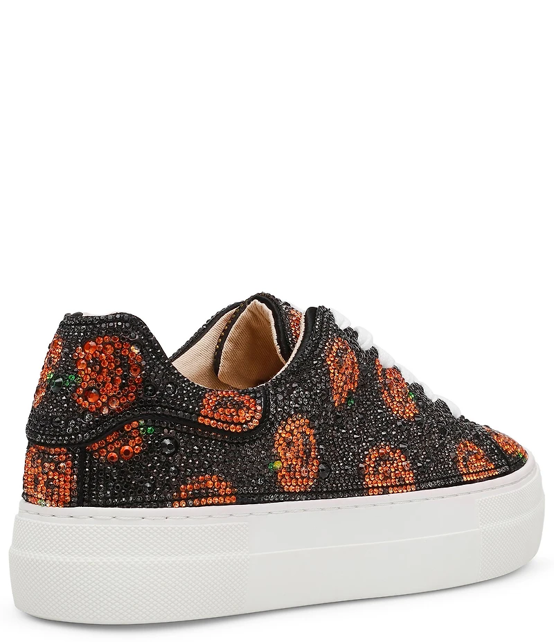 Blue by Betsey Johnson Sidny Pumpkin Print Rhinestone Platform Sneakers