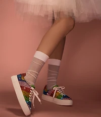 Blue by Betsey Johnson Sidny Rainbow Rhinestone Platform Sneakers