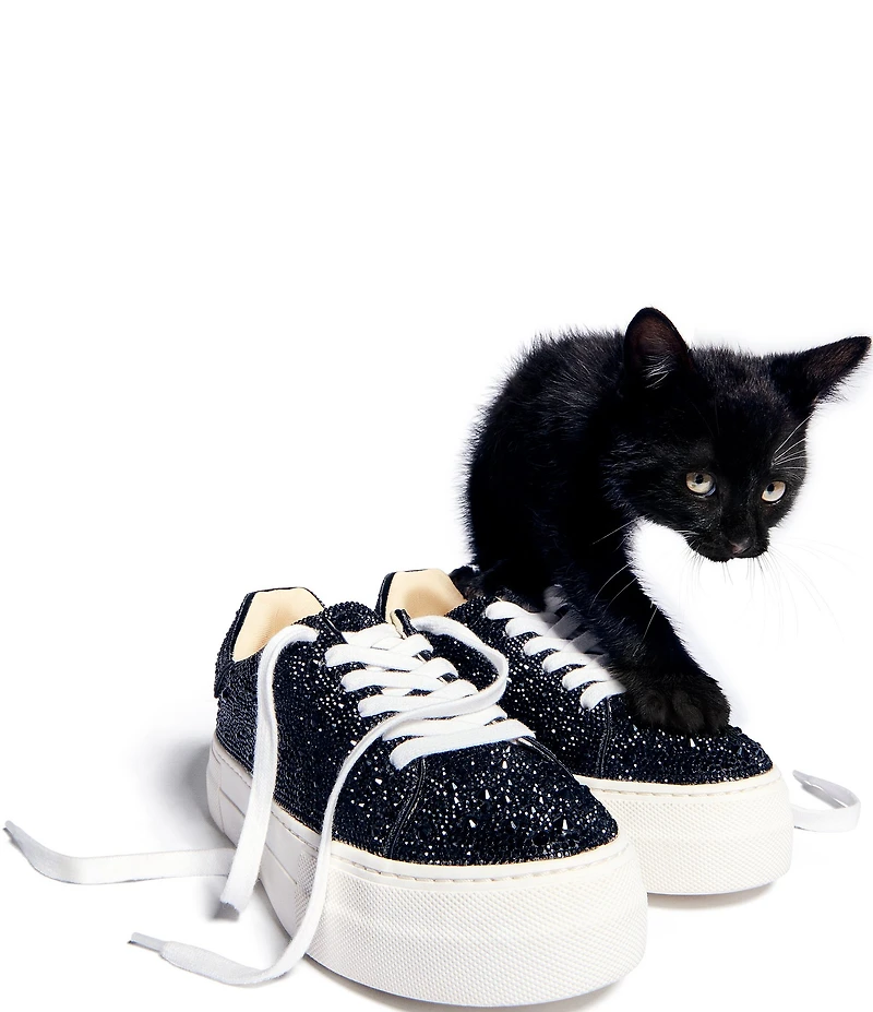 Blue by Betsey Johnson Sidny Rhinestone Embellished Family Matching Platform Lace Up Sneakers