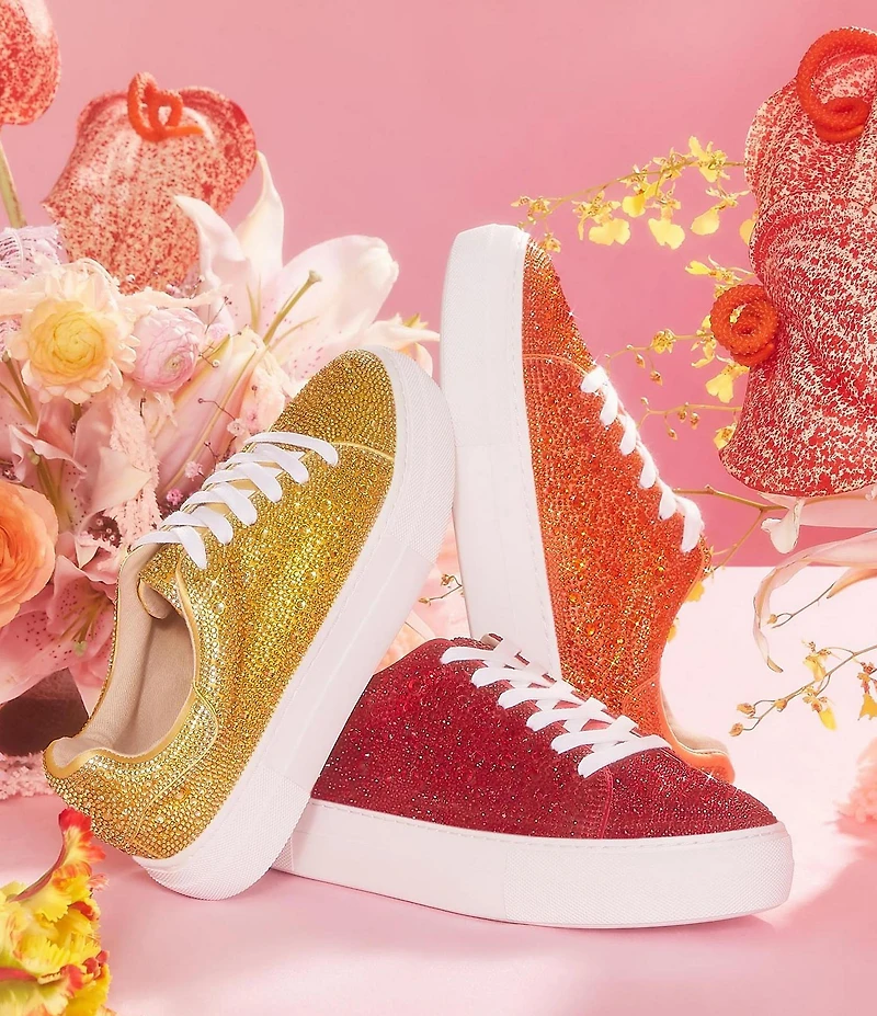 Blue by Betsey Johnson Sidny Rhinestone Embellished Family Matching Platform Lace Up Sneakers