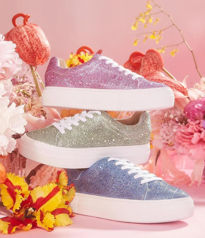 Blue by Betsey Johnson Sidny Rhinestone Embellished Family Matching Platform Lace Up Sneakers