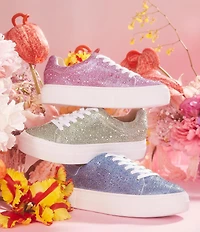 Blue by Betsey Johnson Sidny Rhinestone Embellished Family Matching Platform Lace Up Sneakers