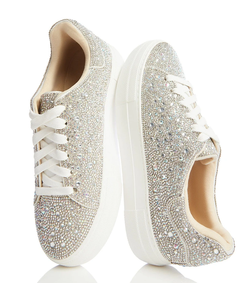 Blue by Betsey Johnson Sidny Rhinestone Embellished Family Matching Platform Lace Up Sneakers