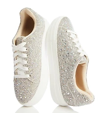 Blue by Betsey Johnson Sidny Rhinestone Embellished Family Matching Platform Lace Up Sneakers