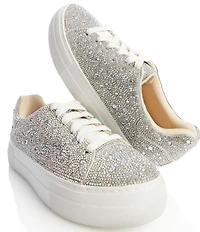 Blue by Betsey Johnson Sidny Rhinestone Embellished Family Matching Platform Lace Up Sneakers