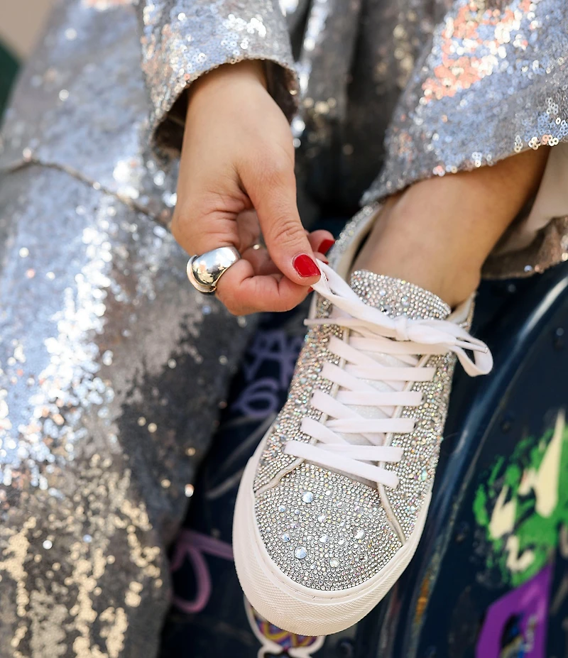 Blue by Betsey Johnson Sidny Rhinestone Embellished Family Matching Platform Lace Up Sneakers