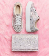Blue by Betsey Johnson Sidny Rhinestone Embellished Family Matching Platform Lace Up Sneakers