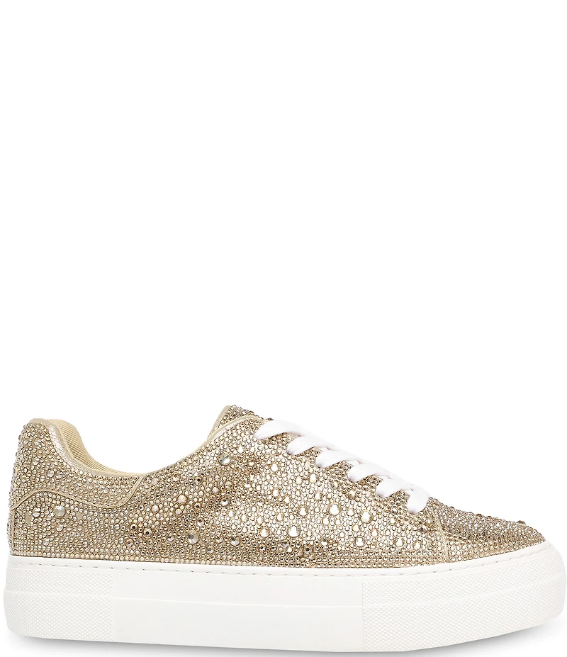 Blue by Betsey Johnson Sidny Rhinestone Embellished Family Matching Platform Lace Up Sneakers