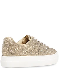Blue by Betsey Johnson Sidny Rhinestone Embellished Family Matching Platform Lace Up Sneakers