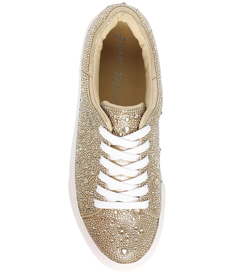 Blue by Betsey Johnson Sidny Rhinestone Embellished Family Matching Platform Lace Up Sneakers