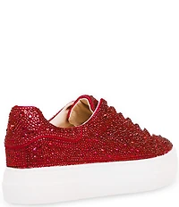 Blue by Betsey Johnson Sidny Rhinestone Embellished Family Matching Platform Lace Up Sneakers