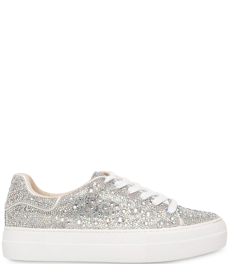 Blue by Betsey Johnson Sidny Rhinestone Embellished Family Matching Platform Lace Up Sneakers