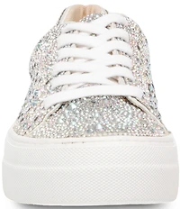 Blue by Betsey Johnson Sidny Rhinestone Embellished Family Matching Platform Lace Up Sneakers