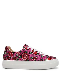 Blue by Betsey Johnson Sidny Rose Print Rhinestone Platform Sneakers