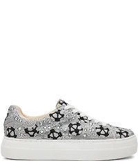 Blue by Betsey Johnson Sidny Soccer Print Rhinestone Platform Sneakers