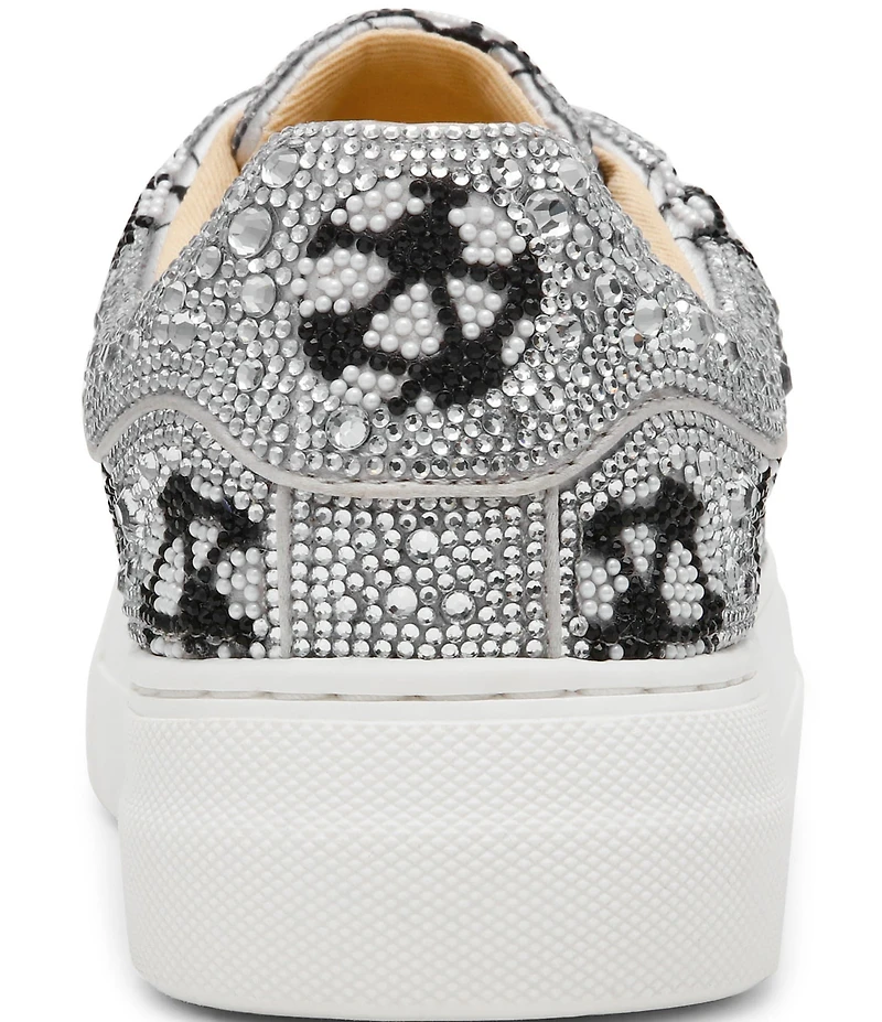 Blue by Betsey Johnson Sidny Soccer Print Rhinestone Platform Sneakers