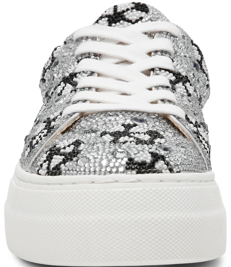 Blue by Betsey Johnson Sidny Soccer Print Rhinestone Platform Sneakers