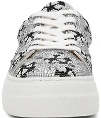 Blue by Betsey Johnson Sidny Soccer Print Rhinestone Platform Sneakers