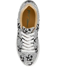 Blue by Betsey Johnson Sidny Soccer Print Rhinestone Platform Sneakers