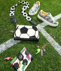 Blue by Betsey Johnson Sidny Soccer Print Rhinestone Platform Sneakers