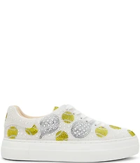 Blue by Betsey Johnson Sidny Tennis Print Rhinestone Platform Sneakers