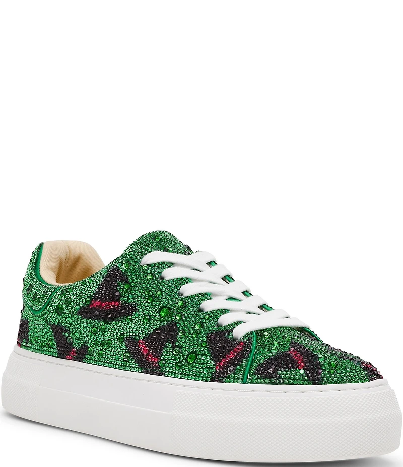 Blue by Betsey Johnson Sidny Witch Hat Print Rhinestone Platform Sneakers