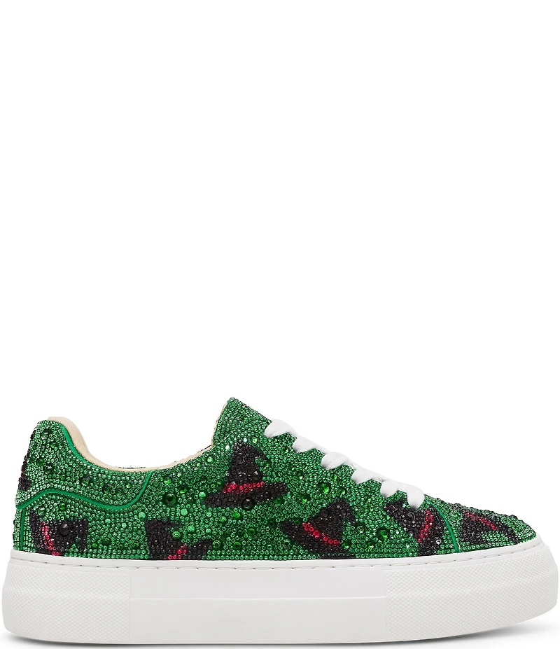 Blue by Betsey Johnson Sidny Witch Hat Print Rhinestone Platform Sneakers
