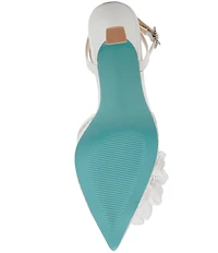 Blue by Betsey Johnson Susie Satin and Mesh Floral Applique Pumps