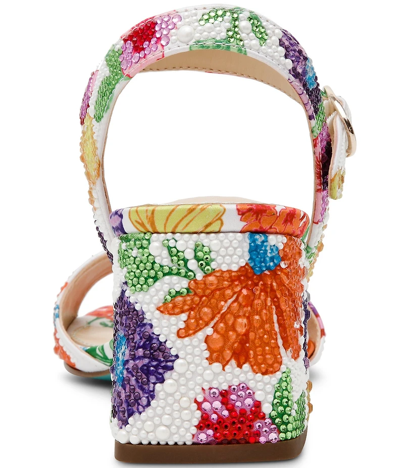 Blue by Betsey Johnson Tamy Floral Pearl Embellished Dress Sandals