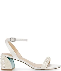 Blue by Betsey Johnson Tina Satin Pearl Ornamented Dress Sandals