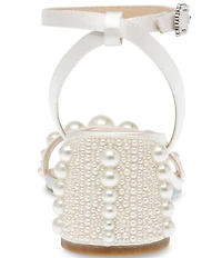 Blue by Betsey Johnson Tina Satin Pearl Ornamented Dress Sandals